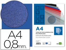 CJ50 tapas encuadernación Liderpapel PP A4 0,8mm. azul opaco